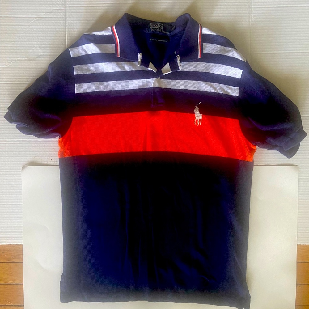 Polo Ralph Lauren Moisture Management Big Pony Pima Cotton Shirt Size M Navy EUC